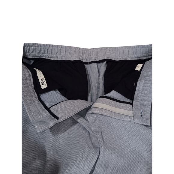 ZARA Textured Knit 2 Piece Set Pants Short Sleeve Top Size L Stretch Blue Purple - Picture 11 of 14